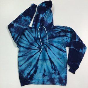 NWOT Hanes Cotton Purple/Aqua Tie Dye Hoodie
